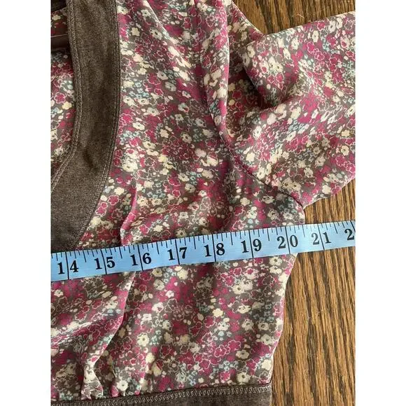 Esprit V2K V-neck top / tunica women size 12 purple boho - Picture 7 of 8